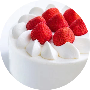 画像：苺と生クリームのホールケーキ